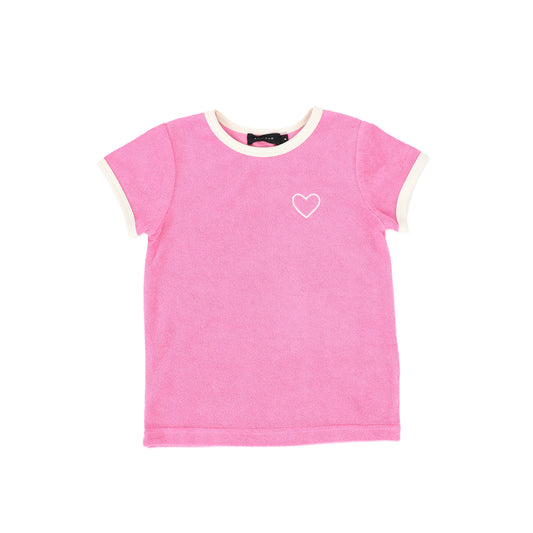 BAMBOO FUCHSIA PINK TRIM TERRY TEE