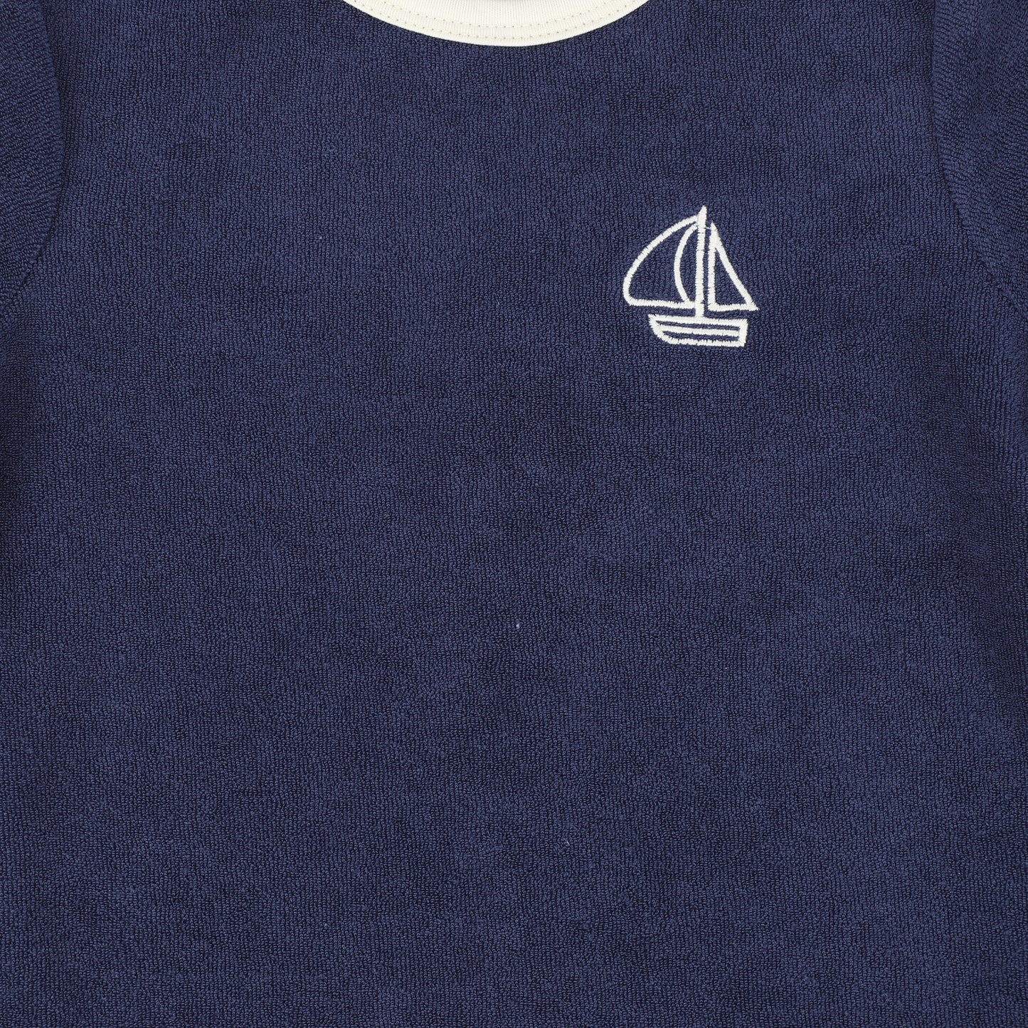 BAMBOO NAVY TRIM TERRY T-SHIRT