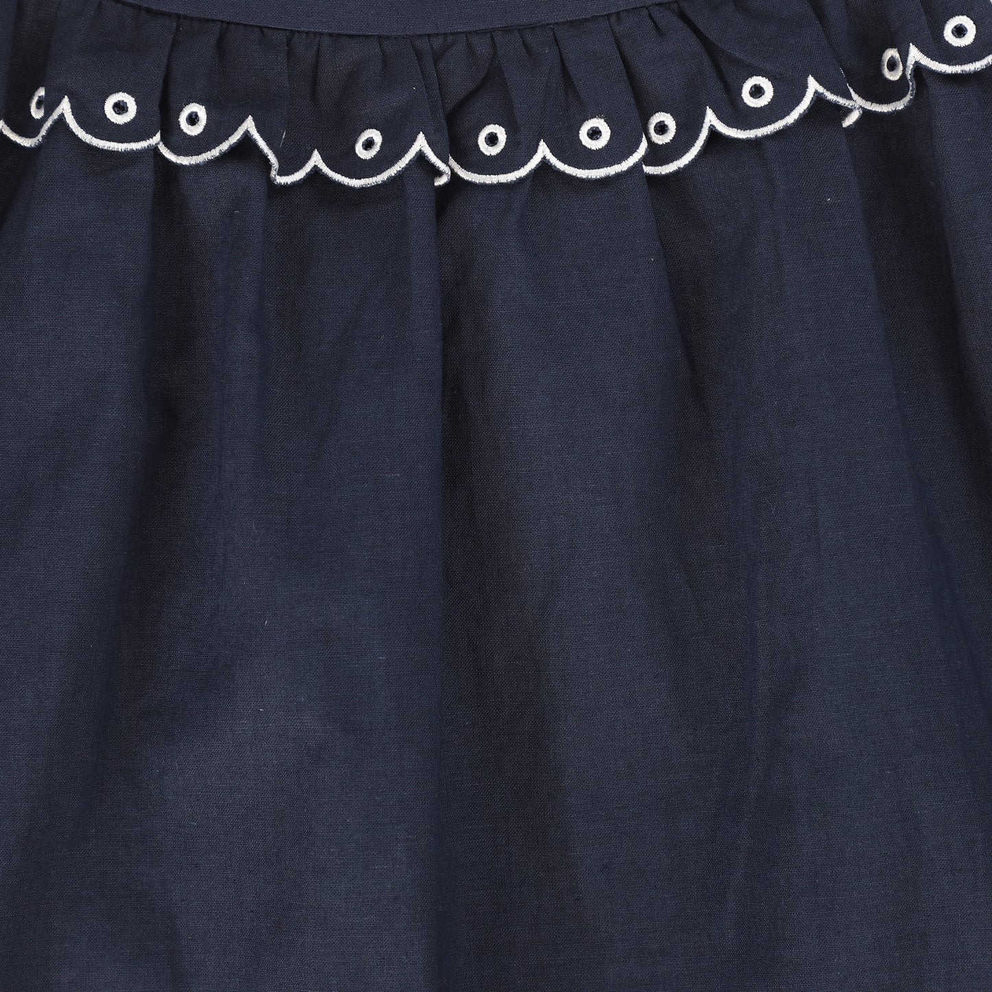 BAMBOO NAVY SCALLOP EYELET SKIRT