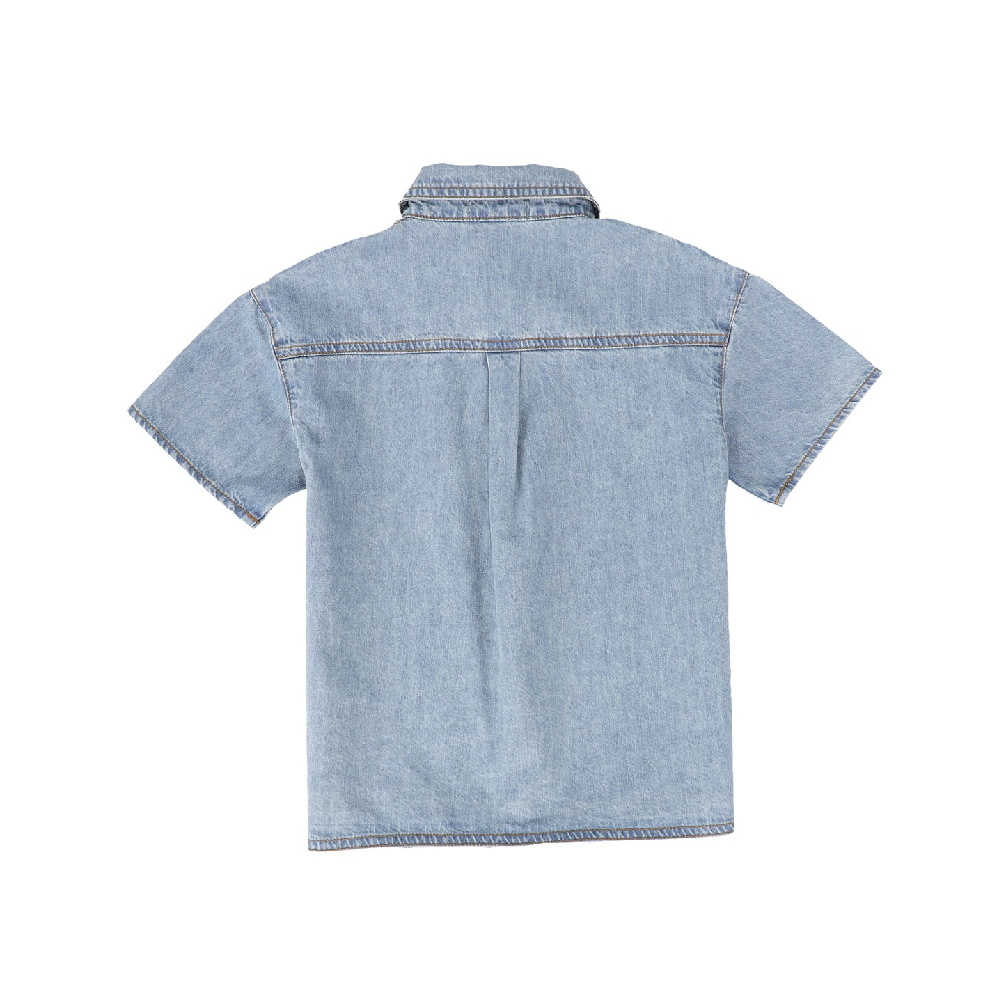 BAMBOO BLUE DENIM STITCHED SS SHIRT