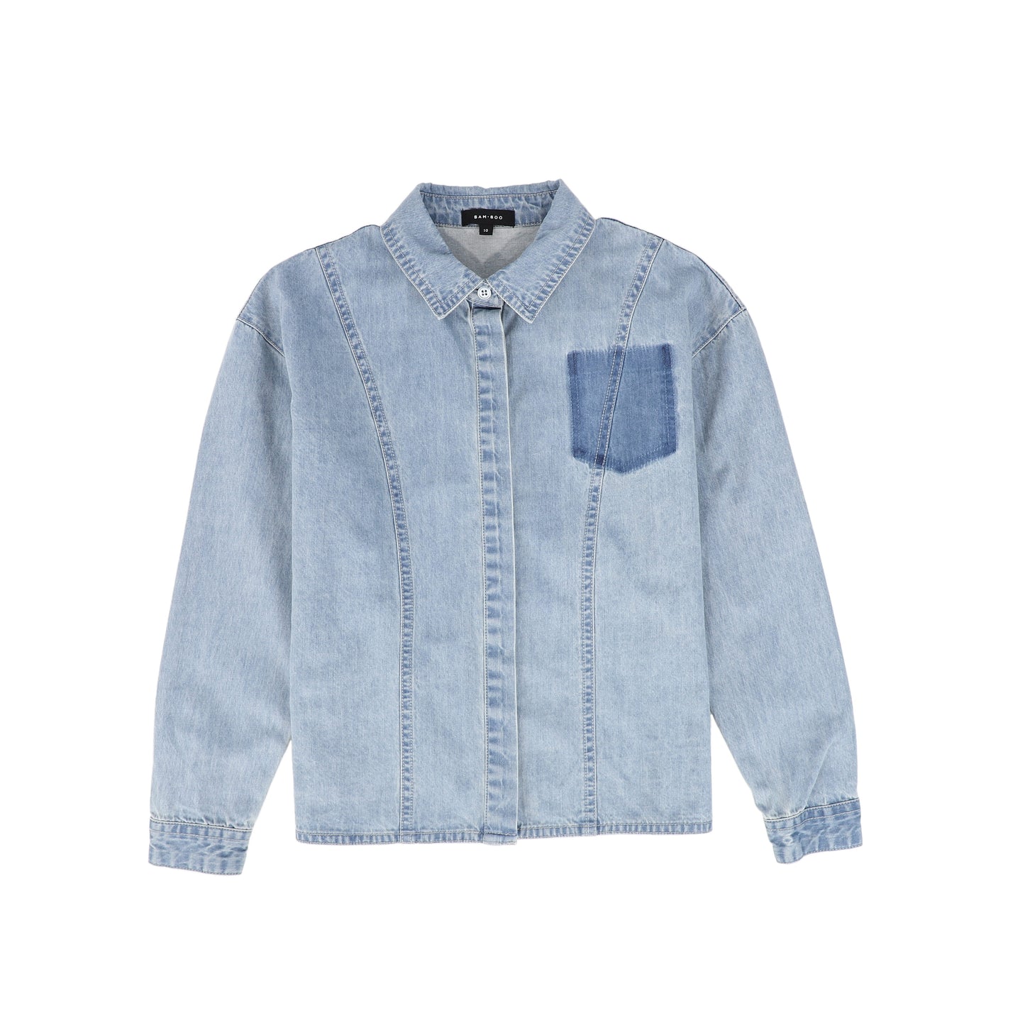 BAMBOO BLUE DENIM STITCHED SHIRT