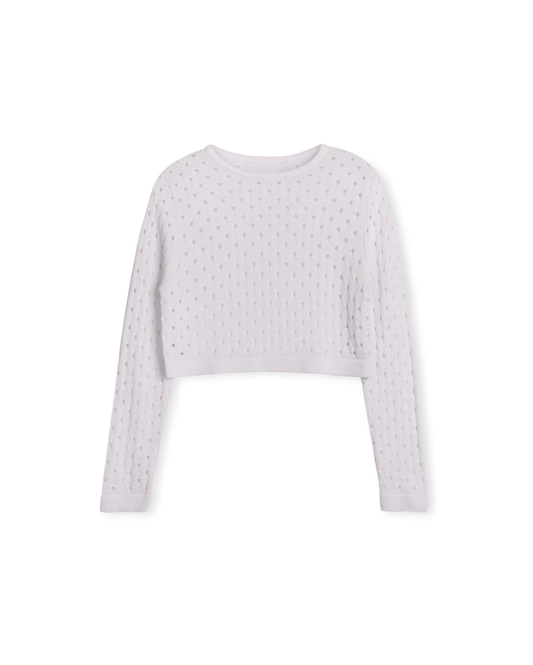 MALLORY AND MERLOT WHITE POINTELLE KNIT TOP