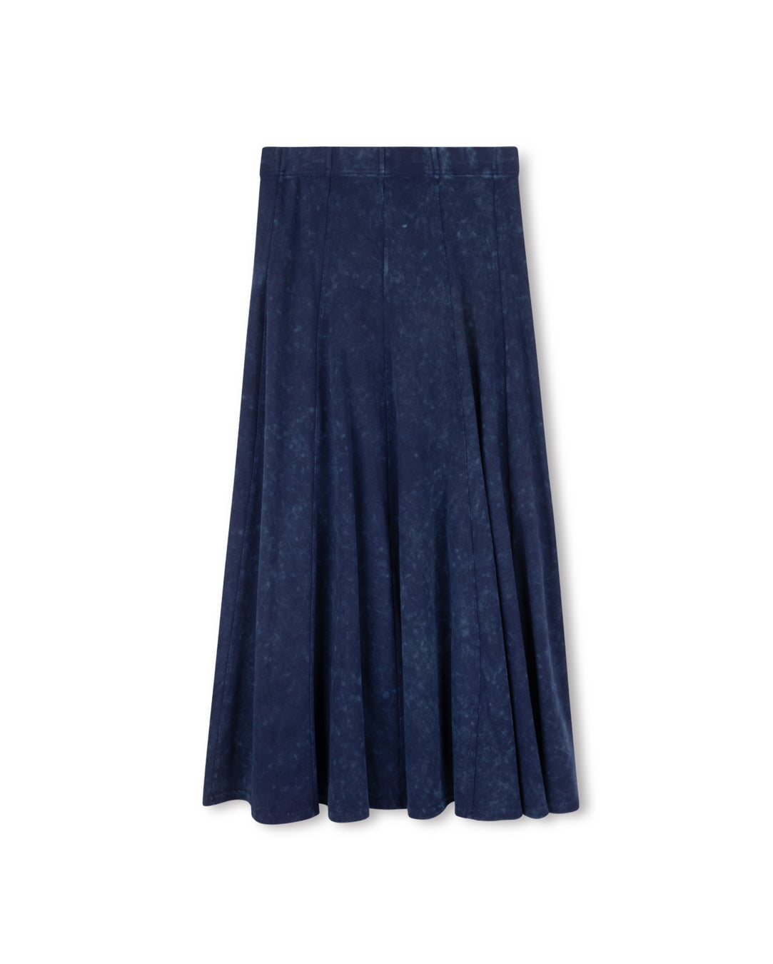 CABANA BLUE MINERAL WASH PANELED MIDI SKIRT