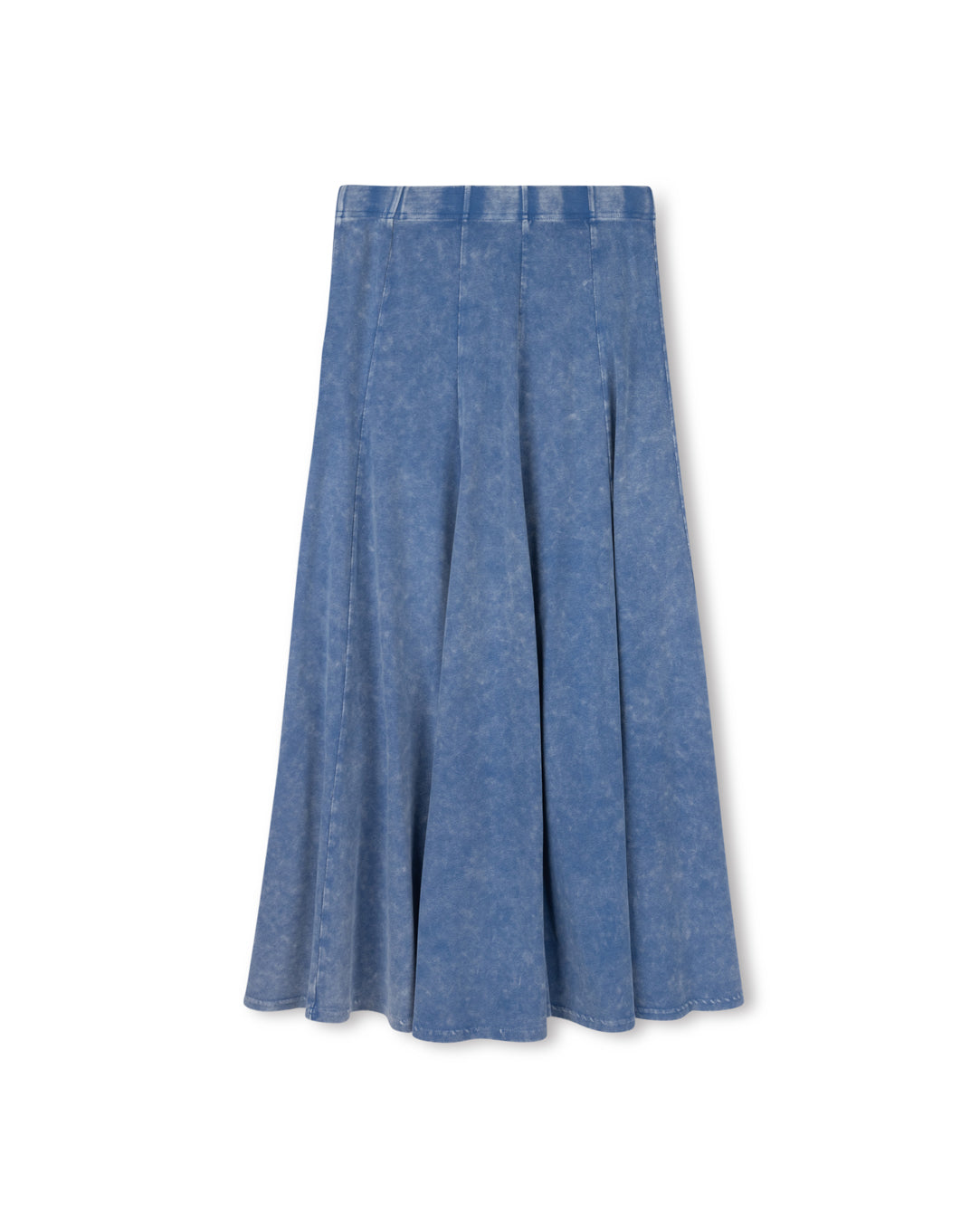 CABANA LIGHT BLUE MINERAL WASH PANELED MIDI SKIRT