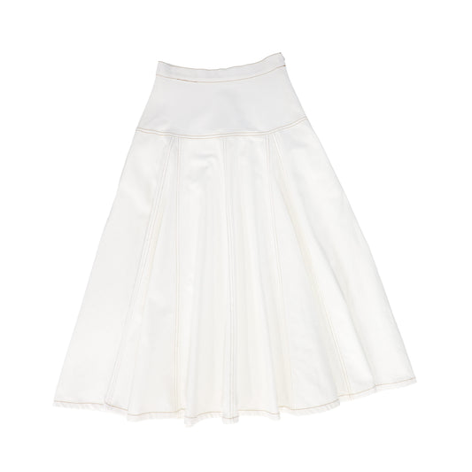 BAMBOO WHITE STITCHED MAXI SKIRT