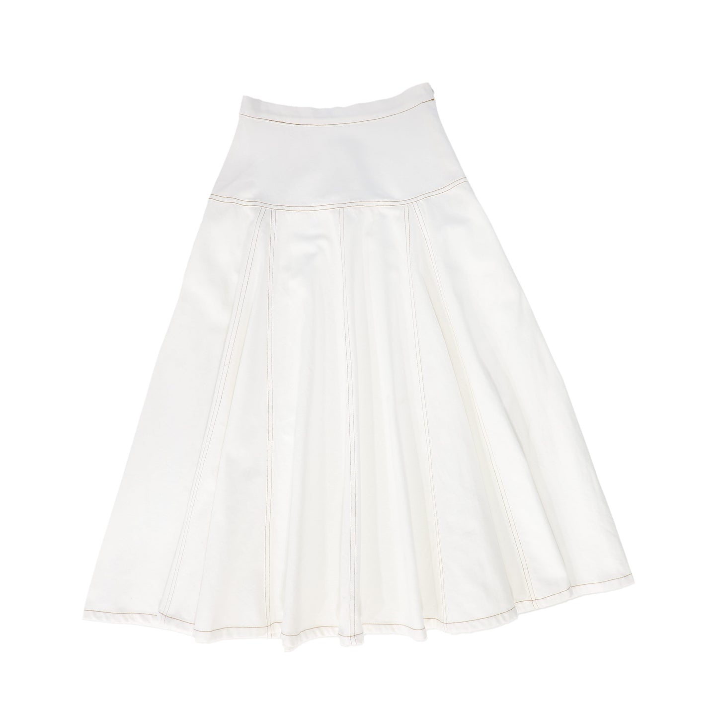 BAMBOO WHITE STITCHED MAXI SKIRT