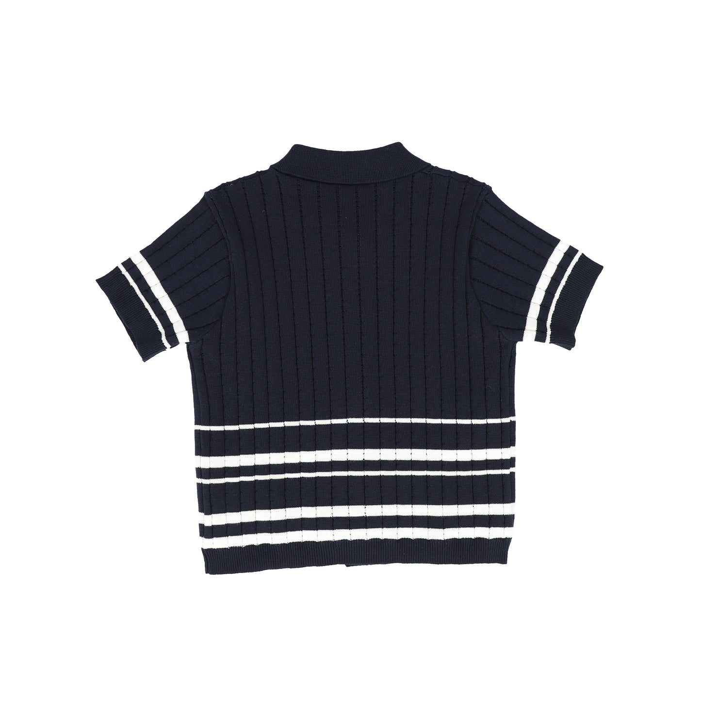 BAMBOO NAVY/WHITE STRIPE COLLAR SWEATER