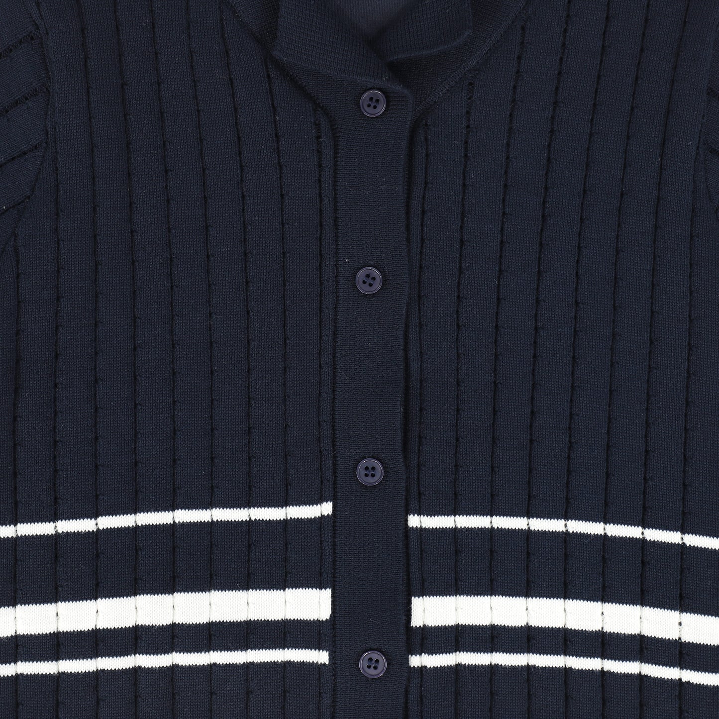 BAMBOO NAVY/WHITE STRIPE COLLAR SWEATER