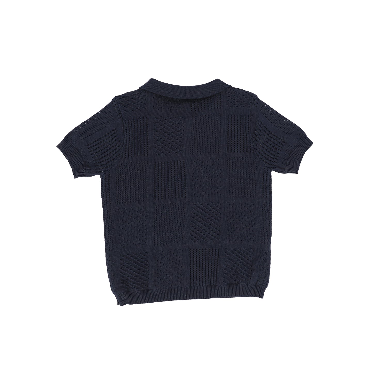 BAMBOO NAVY POINTELLE KNIT SWEATER