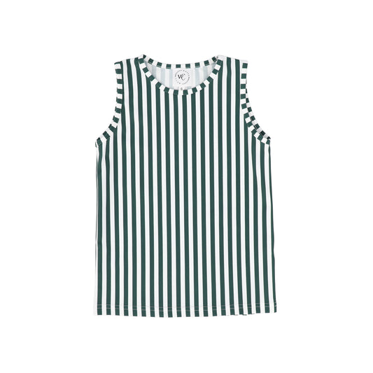 WATER CLUB GREEN STRIPED SWIM TANK