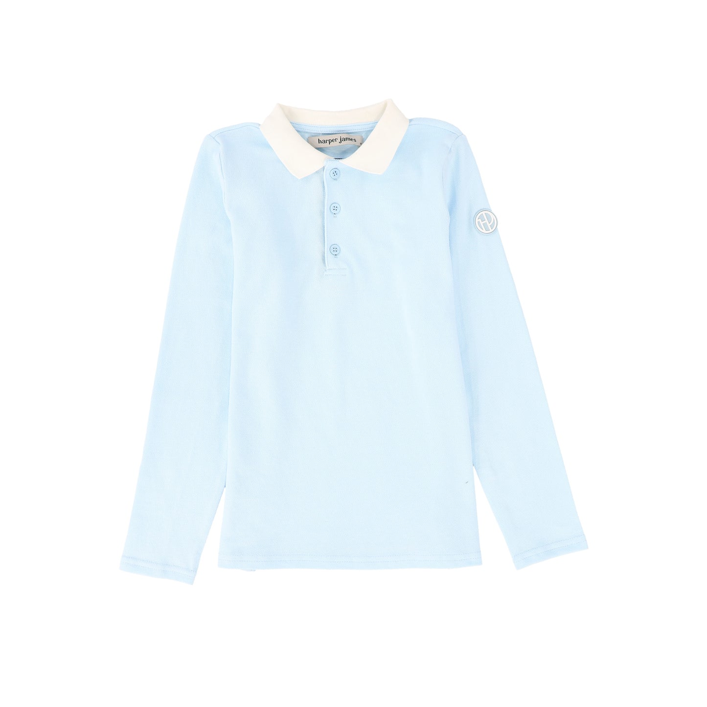 HARPER JAMES LIGHT BLUE COLOR BLOCK LS POLO