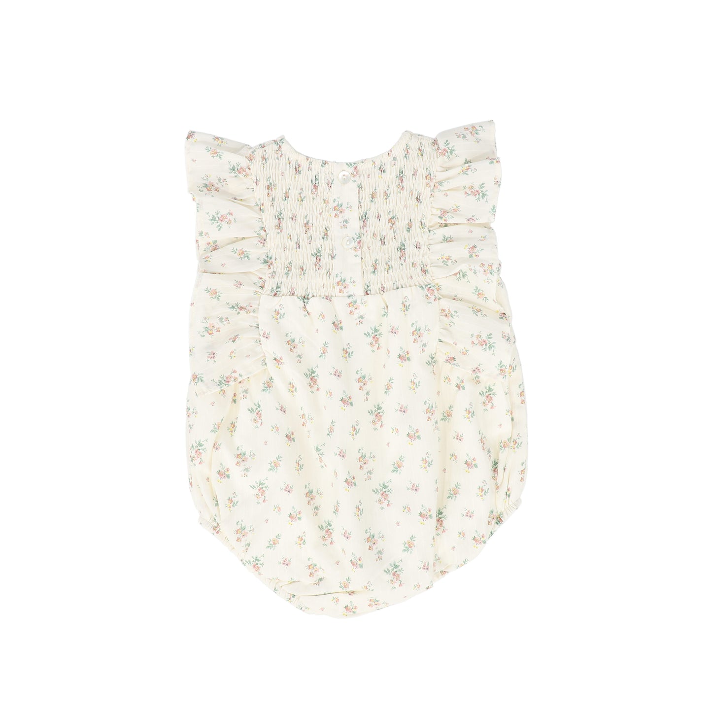 BACE COLLECTION CREAM FLORAL SMOCKED ROMPER