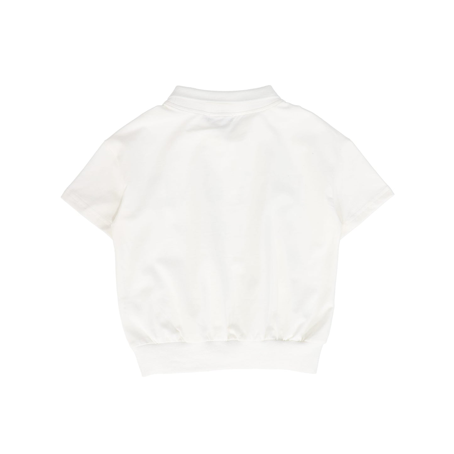 BAMBOO WHITE/GREEN WORDED SS COLLAR TEE