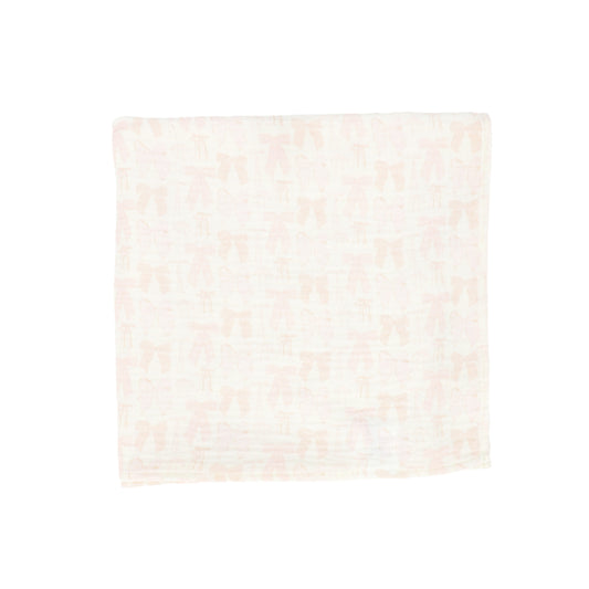 BEBE JOLEE PINK MUSLIN BOW DESIGN SWADDLE