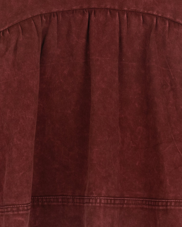 HELLO YELLOW BURGUNDY DENIM SEAM JUMPER