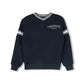 PHIL AND PHOEBE NAVY VARSITY WORDED SWEATSHIRT