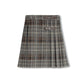 ONE CHILD GREY/BROWN WOOL PLAID BUCKLE PLEAT SKIRT