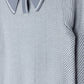 ONE CHILD BLUE CHEVRON KNIT COLLAR SWEATER