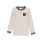 HELLO YELLOW OATMEAL WIDE RIBBED TRIM SWEATER