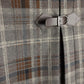 ONE CHILD GREY/BROWN WOOL PLAID BUCKLE PLEAT SKIRT