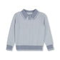 ONE CHILD BLUE CHEVRON KNIT COLLAR SWEATER