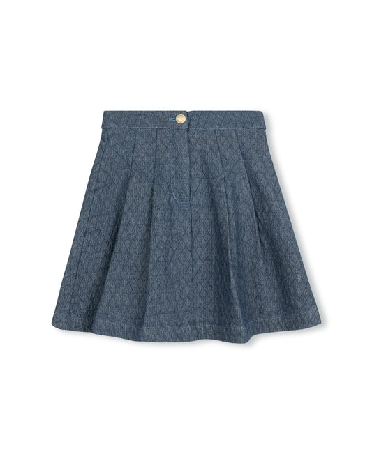 PHIL AND PHOEBE BLACK DENIM QUILTED FLARE SKIRT