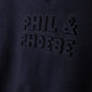 PHIL AND PHOEBE MID BLUE LOGO EMBOSSED VEST