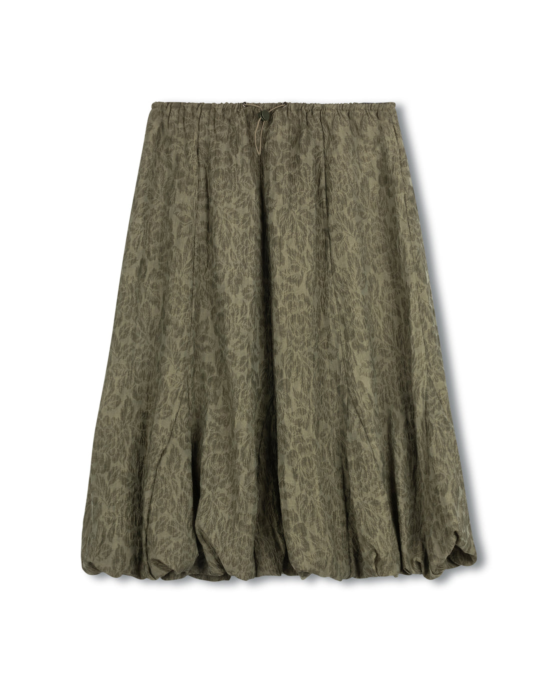 MALLORY AND MERLOT OLIVE GREEN LEAF PRINT BUBBLE SKIRT