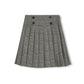 ONE CHILD GREY PLAID DOUBLE BREASTED PLEAT SKIRT