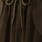 VIBE GREEN CORDUROY DRAWSTRING CARGO POCKET SKIRT