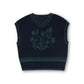 VIBE NAVY V-NECK JACQUARD SWEATER VEST