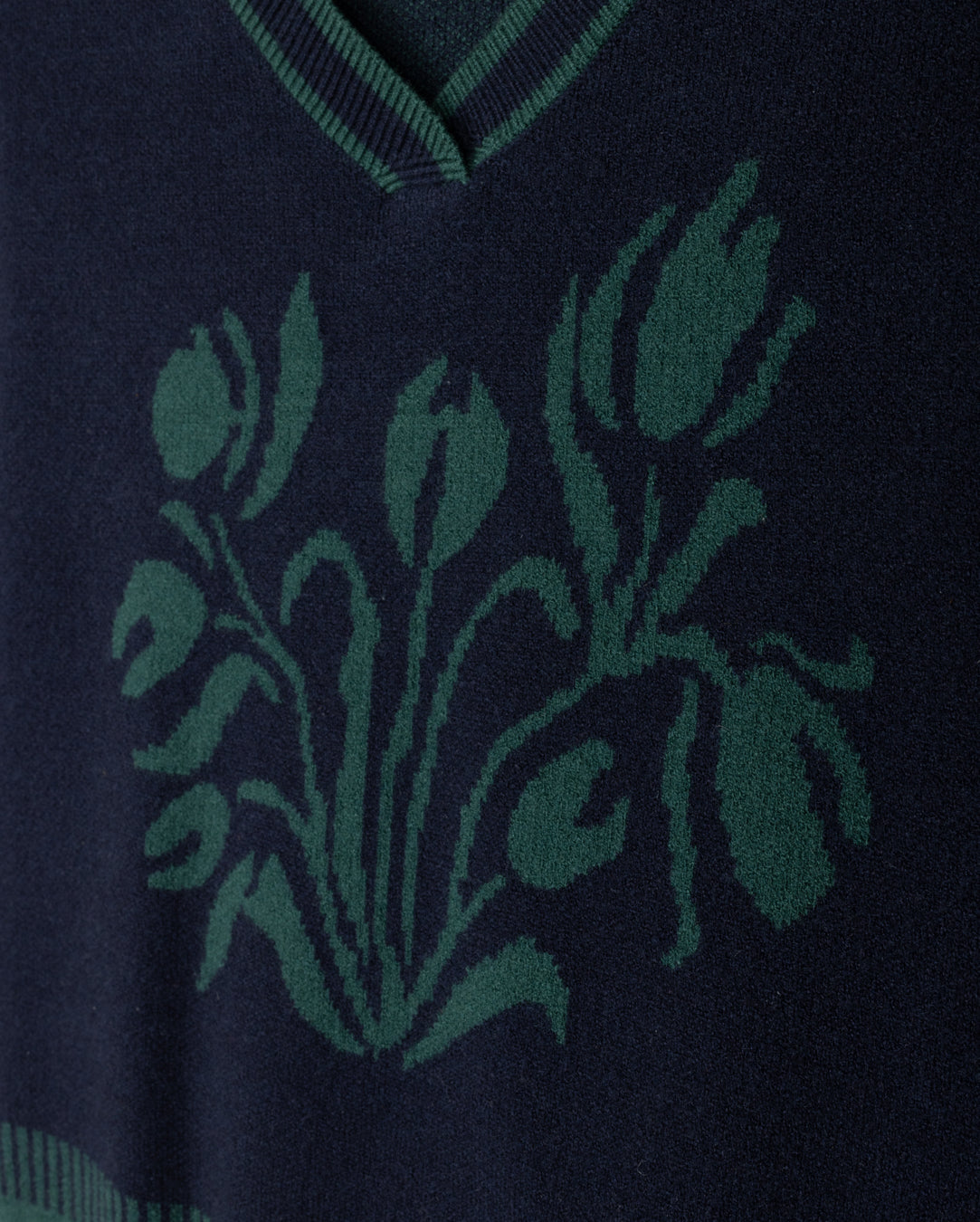 VIBE NAVY V-NECK JACQUARD SWEATER VEST