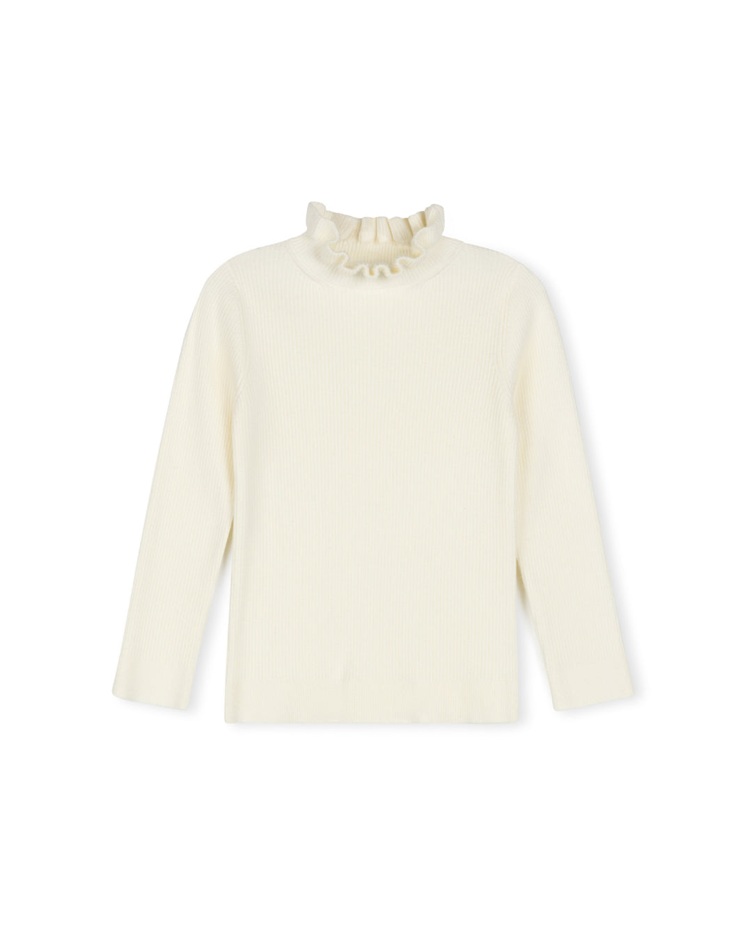 ONE CHILD IVORY RUFFLE COLLAR SWEATER