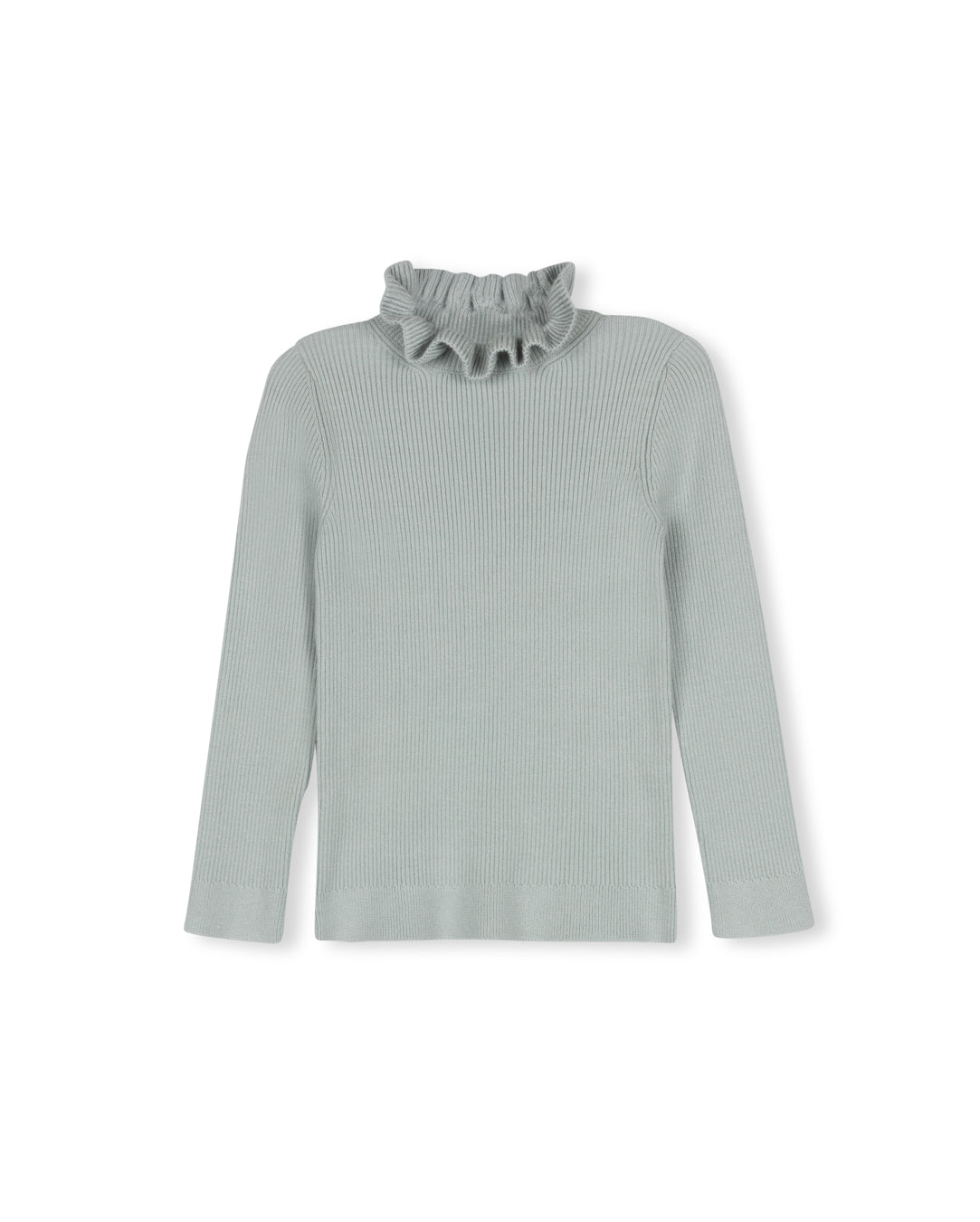 ONE CHILD MINT RUFFLE COLLAR SWEATER