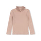 ONE CHILD PINK RUFFLE COLLAR SWEATER