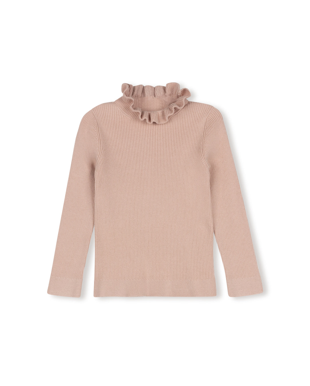 ONE CHILD PINK RUFFLE COLLAR SWEATER