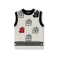 VIBE WHITE FLOWER PRINT CABLE KNIT VEST