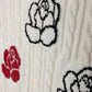 VIBE WHITE FLOWER PRINT CABLE KNIT VEST