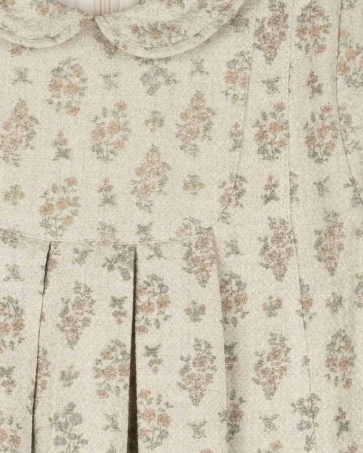ONE CHILD CREAM RUSTIC FLORAL COLLAR DRESS