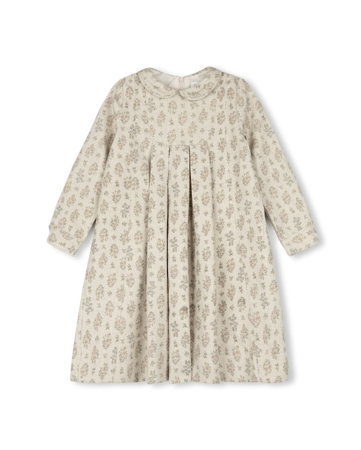 ONE CHILD CREAM RUSTIC FLORAL COLLAR DRESS