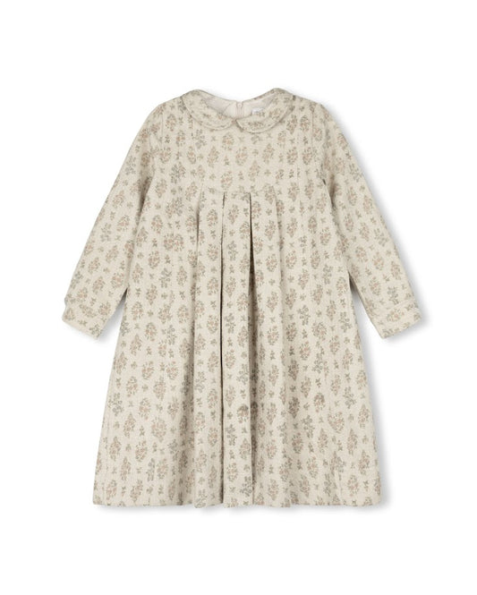 ONE CHILD CREAM RUSTIC FLORAL COLLAR DRESS