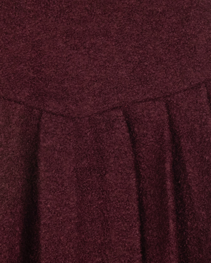 ONE CHILD BURGUNDY WOOL V PLEAT JUMPER