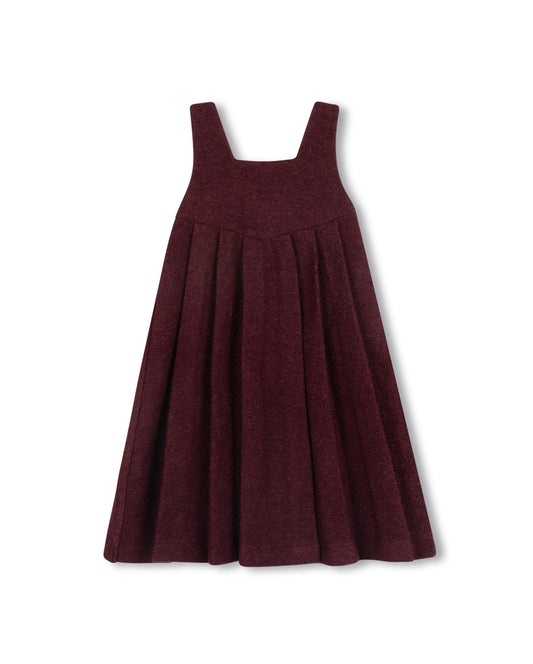 ONE CHILD BURGUNDY WOOL V PLEAT JUMPER