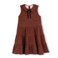 LILOU RUST WOOL TIERED RIBBON JUMPER