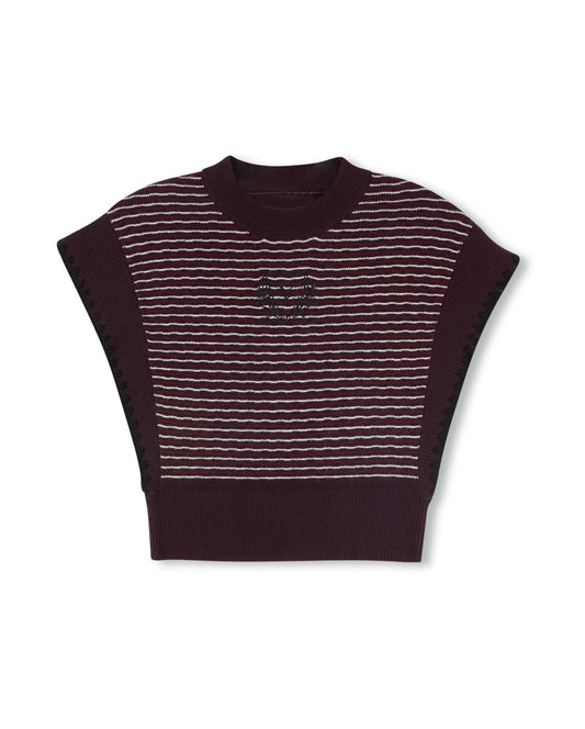VIBE PLUM STRIPE KNIT VEST