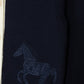 HARPER JAMES NAVY HORSE EMBROIDERED CARDIGAN