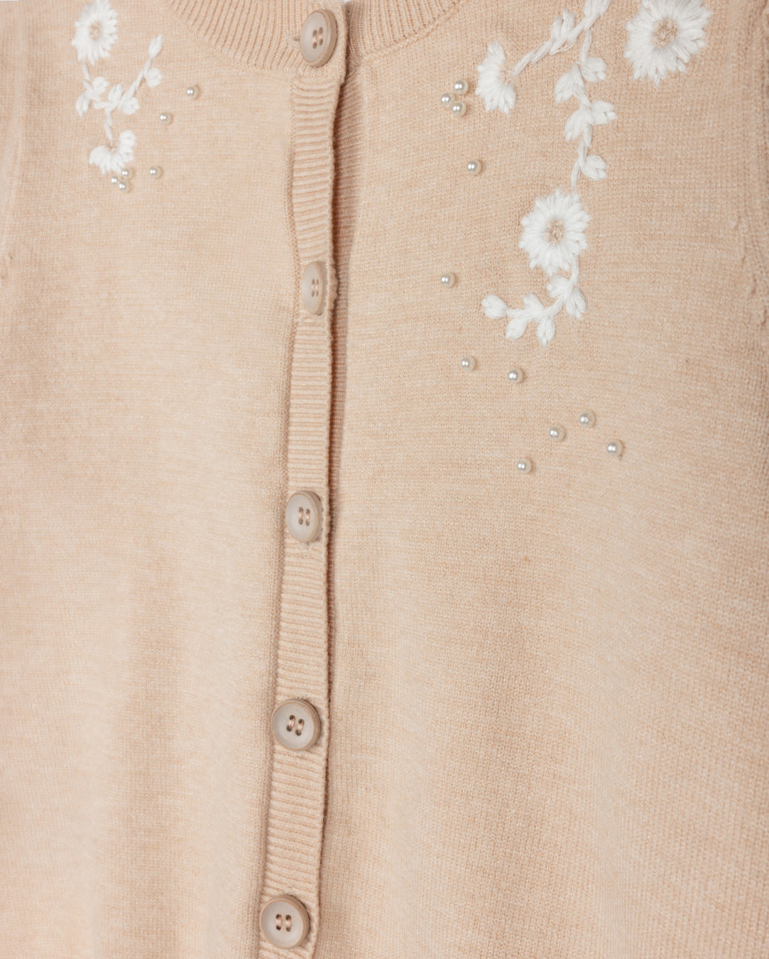 LILOU PINK FLOWER EMBROIDERED CARDIGAN
