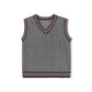 VIBE GREY CHECKED DESIGN KNIT VEST