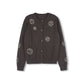 TUSTELLO GREY SCATTERED RHINESTONE CARDIGAN