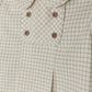 ONE CHILD CREAM PLAID DOUBLE BREASTED COLLAR BLOUSE